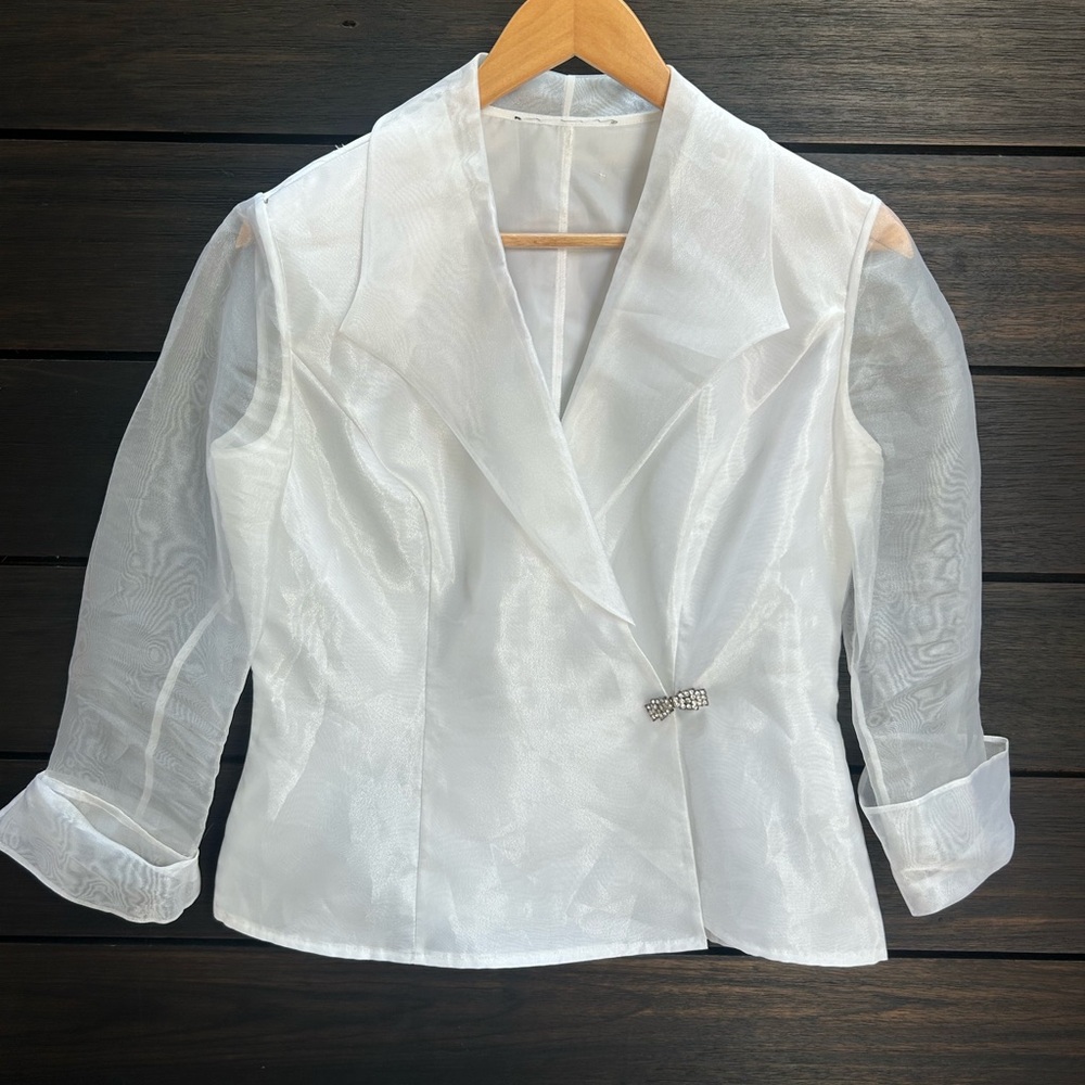 White Chiffon Evening Jacket